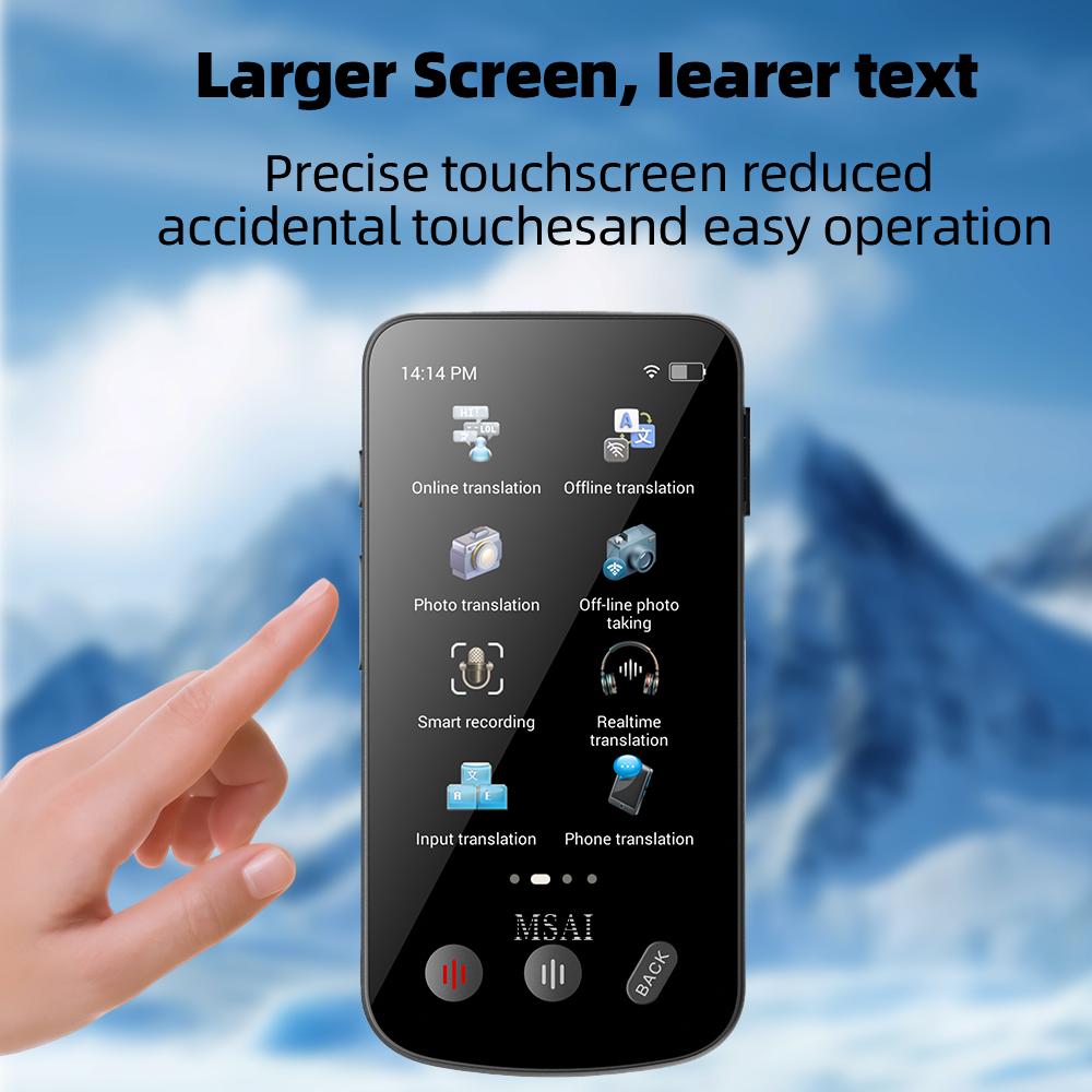 Portable T27 160 Languages Translator Device 4G Sim 2+16GB Voice Photo Translate AI Real Time Online Offline Translation for Travel Globally Universal