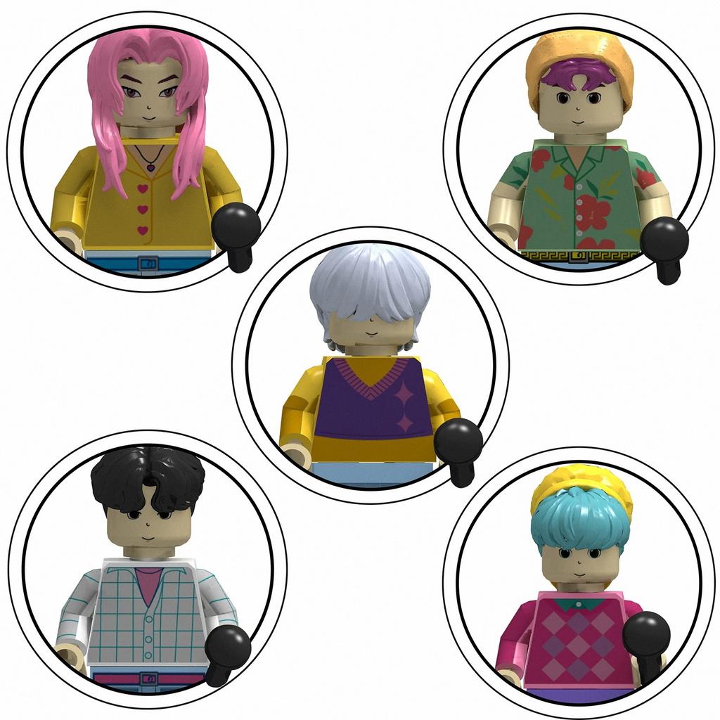 KPOP Lovci démonů Kreslená panenka Stavební kostky Kawaii Mini akční figurka Hlava Sestavit Hračky Dětské vzdělávací hračky Dárek