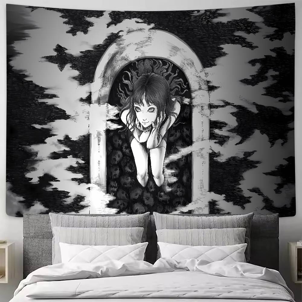 Horror Pretty Girl Anime Tomie Kawakami Tapestry Living Room Bedroom Gamer Room Decoration Large Luxury Tapestry