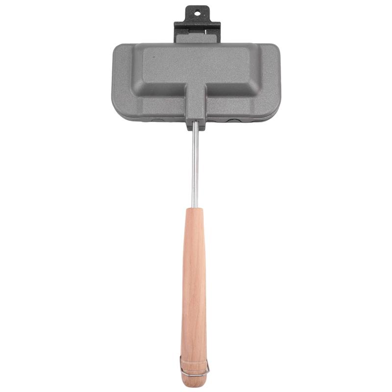 

A72U Nonstick Coated Fry Pan Pie Maker Detachable Kitchen Tools Portable Fast Heating Cast Iron Rectangle For Muffins Pancakes L чорний