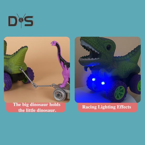 1 sada Dinosauří autodráha s lehkou hudbou Vzdělávací DIY stavění dráhy Antigravitační hra na horské dráze Dino Truck Hračka šplhání závodní auto