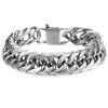 Bracelet à maillons Rombo pour hommes, chaîne en acier inoxydable 316L, argent, 8-14MM