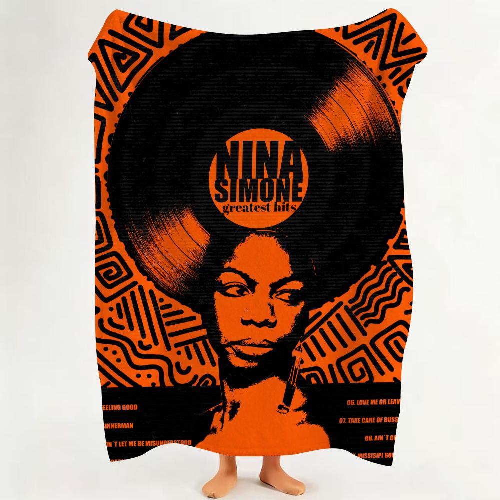 

Music N Nina S Simone Throw Flannel Throw Blanket Suitable for Sofa Living Room Bedroom 75cmx90cm