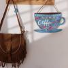 Vintage Kaffeetasse Türschild Holz Wandbehang Wanddekoration Kaffeeladen Beschilderung Geschenk