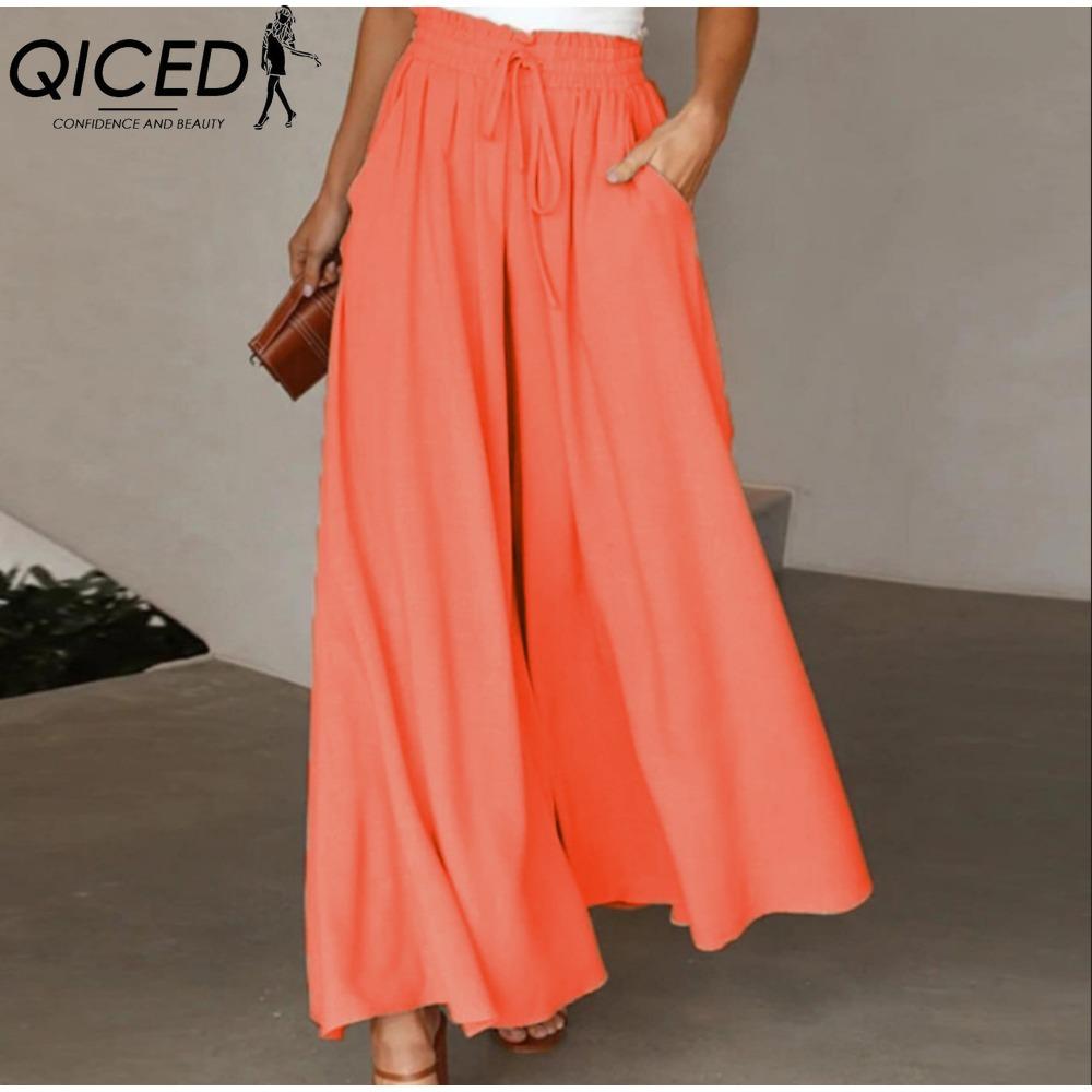 

QICED Women s Fashion Casual Solid Color Print Pants & Capris XXL оранжевый