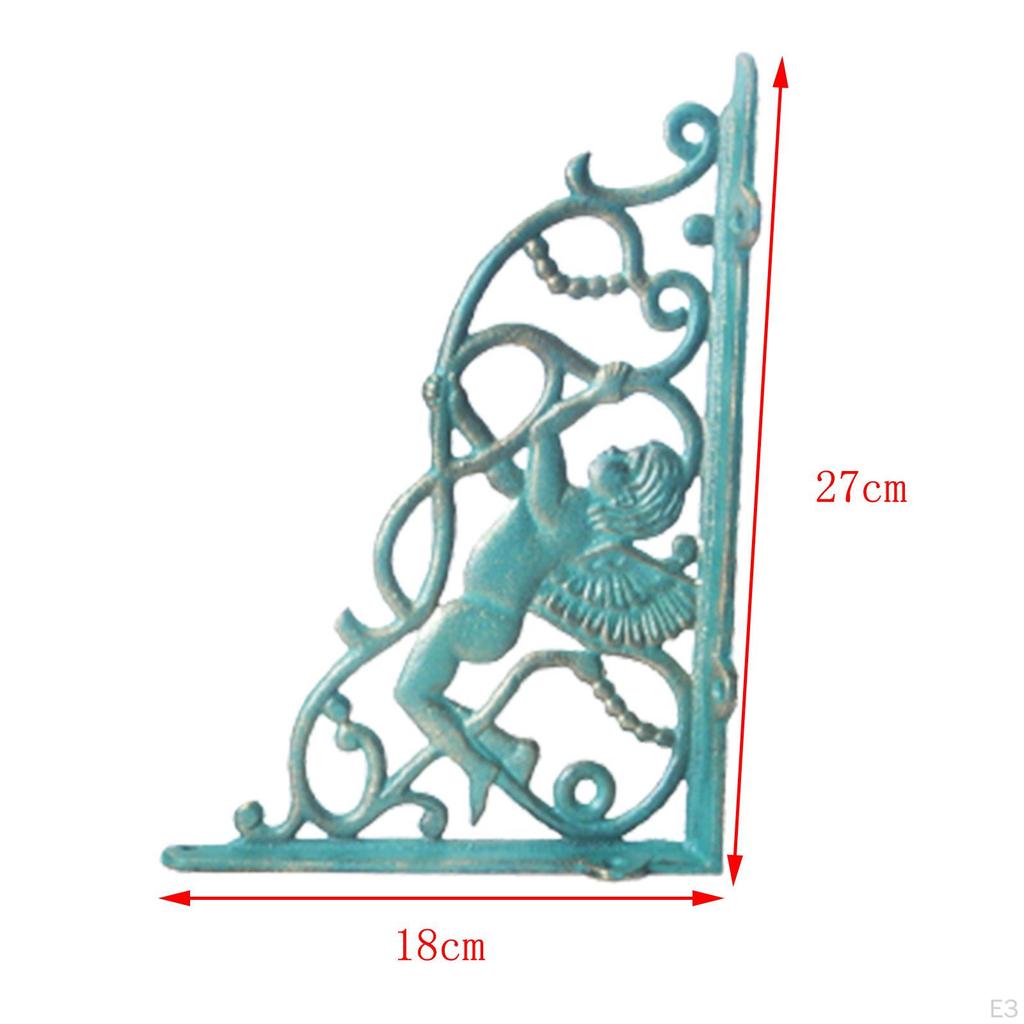 2 Stück Retro Wandregalhalterungen Schwerlast Metall Rustikal Dekorative Dreieckige Stützen für Garten