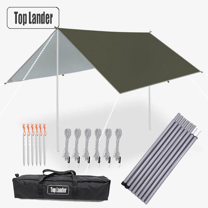 4x4m 5x3m 4x3m 3x3m Ultralight Waterproof Tarp Tent Large Camping Awning Sun Shelter Garden Canopy Outdoor Beach Shade Hiking