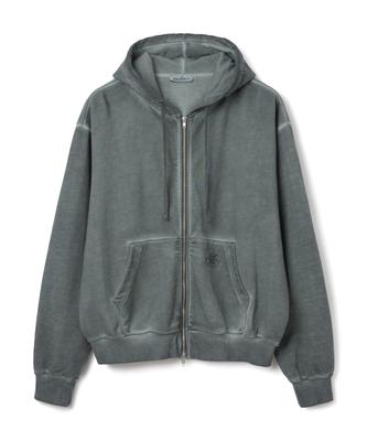 Millo Archive Spread Easy Washed Zip-Up Hoodie [Fade Green]