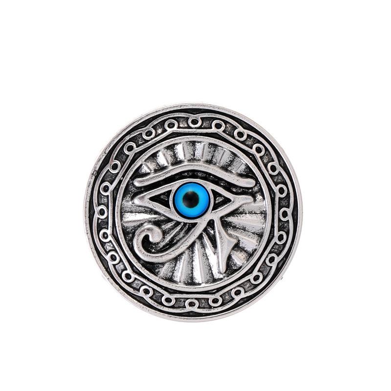 

New Egyptian Eye of Horus Brooch Accessories Blue Eyes Round Brand Blazer Personalized Corsage срібний