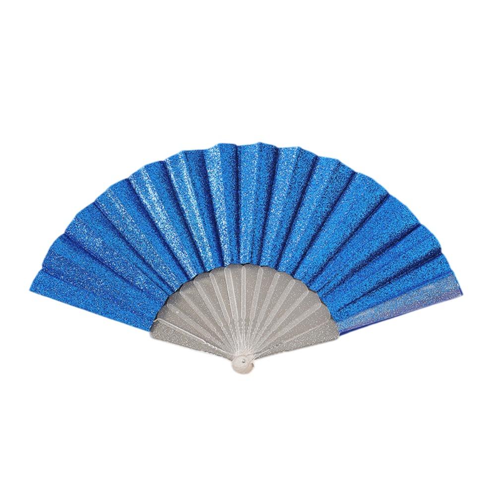 Foldable Portable Folding Fan Plastic Plain Fabric Hand Fan Chinese Elegant Silk Fan Handheld for Weddings Travel Party Dancing