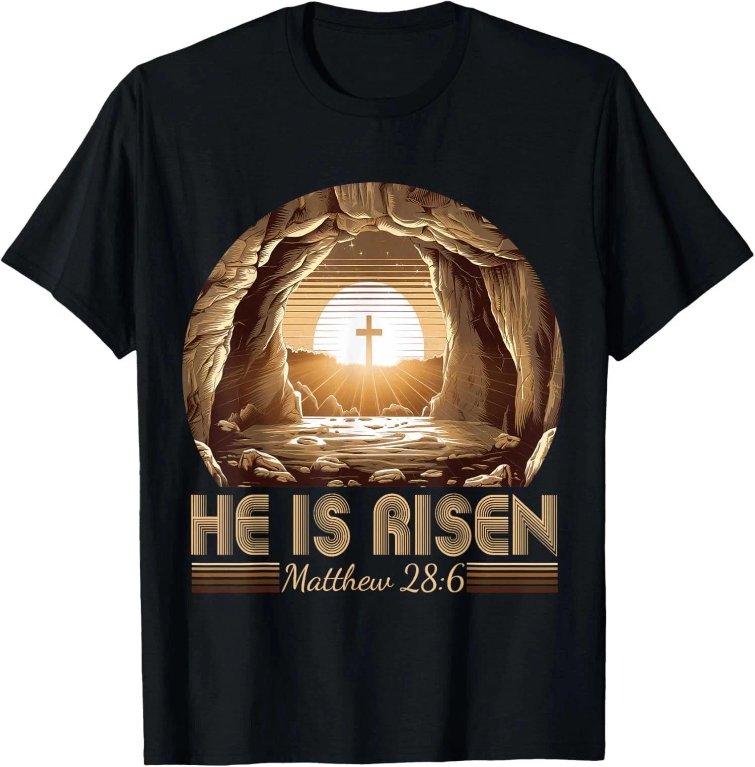 Easter Day Christian He Is Risen Jesus Empty Tomb Unisex T-Shirt 4XL