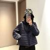 Autumn and winter new ultra-light casual fashion hooded sweater-style ribs down jacket women's short warm jacket