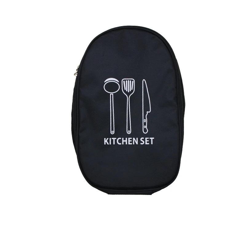 

Outdoor Cooking Bag Camping Storage Bag Portablecooking Utensil Organizer Storage Pouch Picnic Bag Utensil Storage Pouch чёрный
