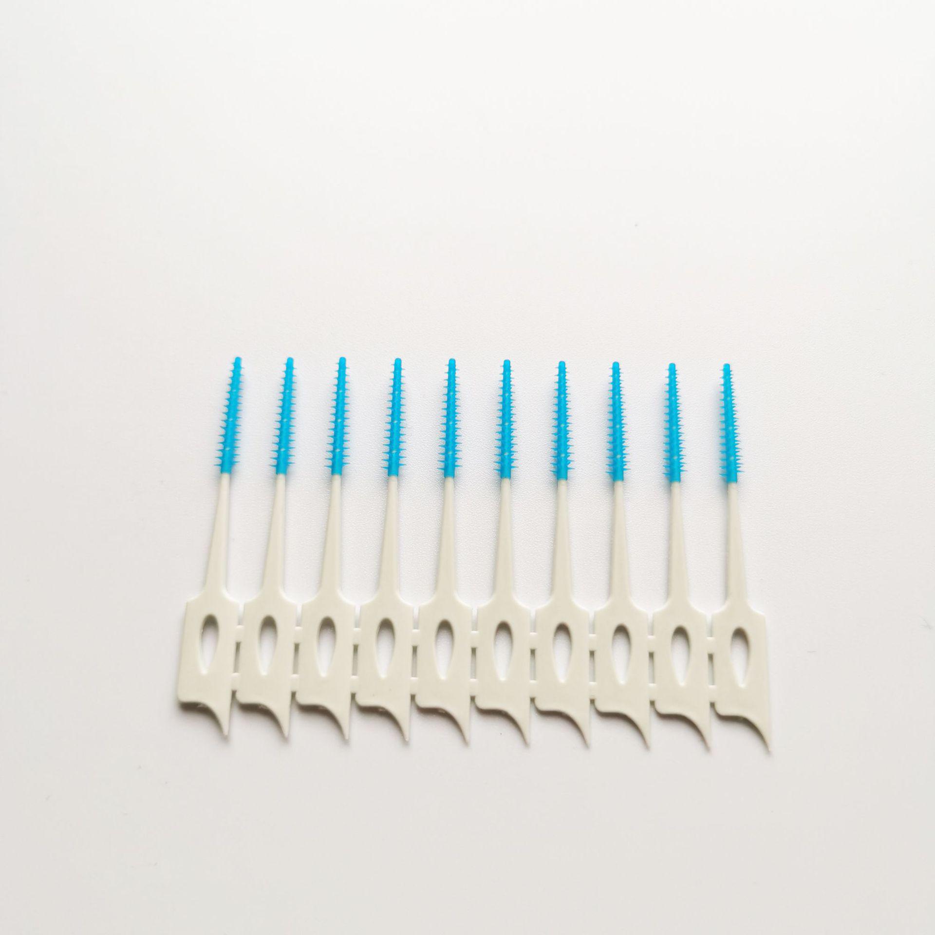 

Ортодонтическая силиконовая межзубная щетка - Мягкая щетка для чистки полости рта, для чистки межзубных промежутков небесно-голубой