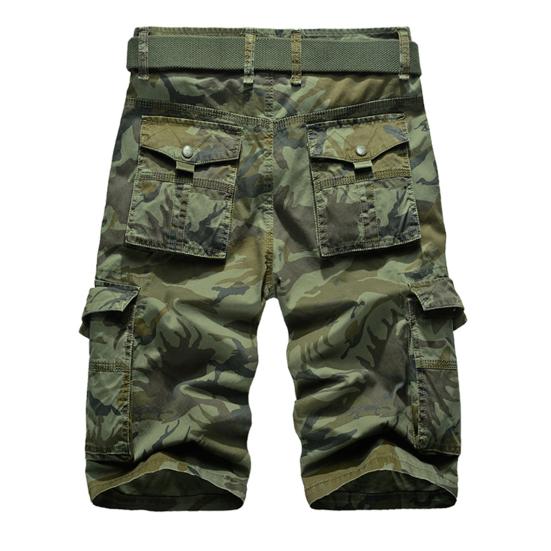 Mittelhohe Elastischer Bund Reißverschluss Herren Shorts Camouflage-Print Mehrere Taschen Cargo-Shorts Streetwear