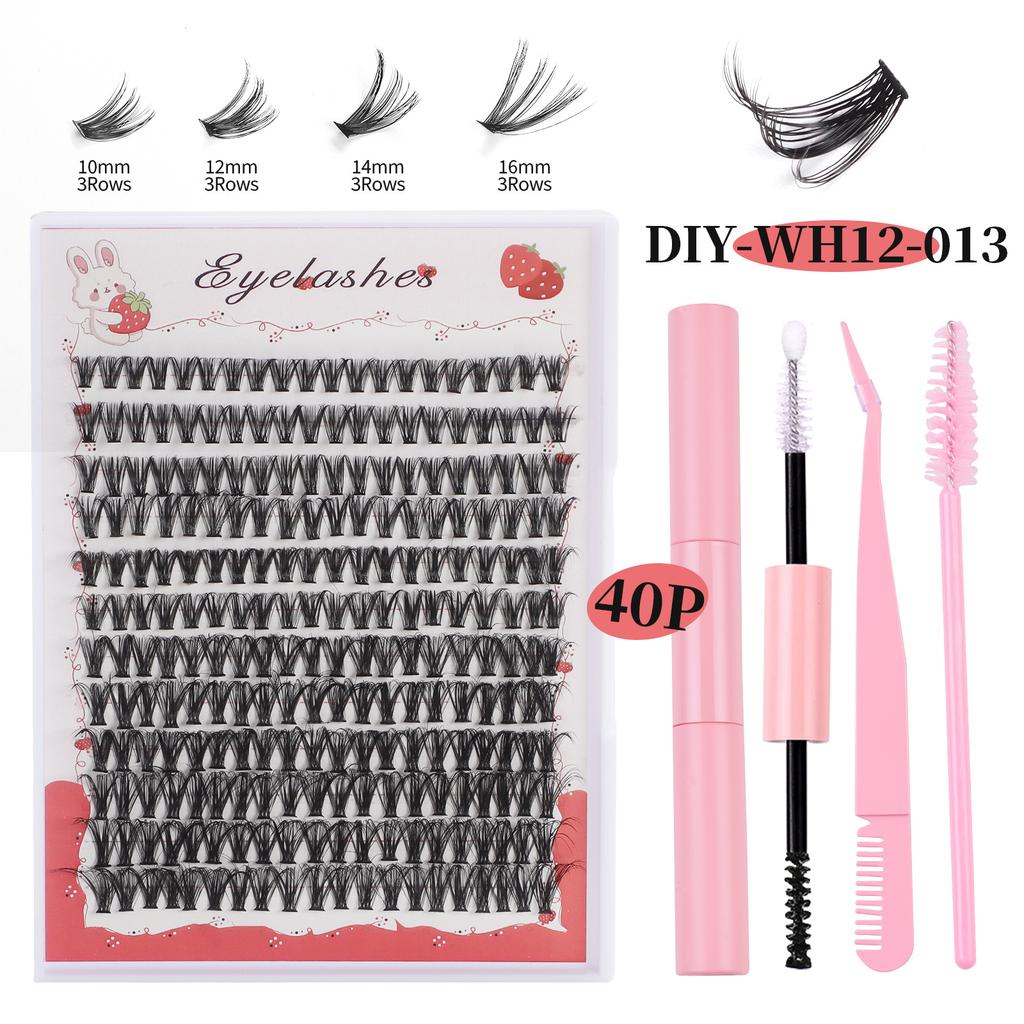 240 Clusters D Curved Hair False Eyelash Set 10-16Mmdiy Segmented Thick Natural Eyelashes