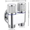 Stainless Steel G1/2 1 In Two Out Double Control Washing Machine Faucet Toilet Triangle Valve Faucet Accessory