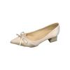 Temperament satin pointed single shoes women's versatile sweet bow light mouth commuter shoes