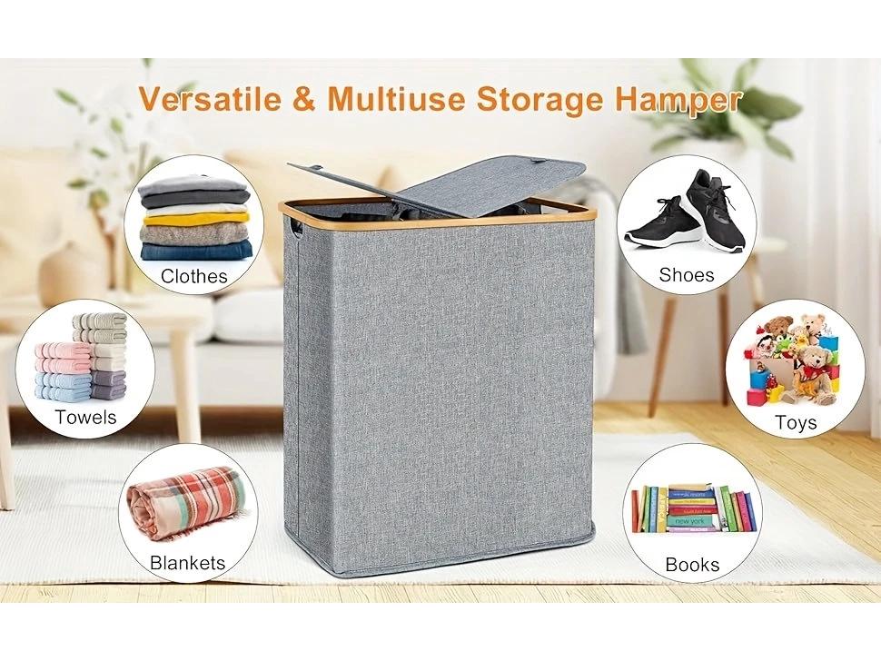 Großer faltbarer Wäsche- und Spielzeugaufbewahrungskorb mit Deckel für Schlafzimmer oder Kleiderschrank