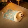 Bequemer, verdickter Katzenschlafsack, weiches Katzenbett im Taschenformat, warmes, geschlossenes Katzenbett, lustiges Haustiernest, schönes Nest, Heimtierbedarf