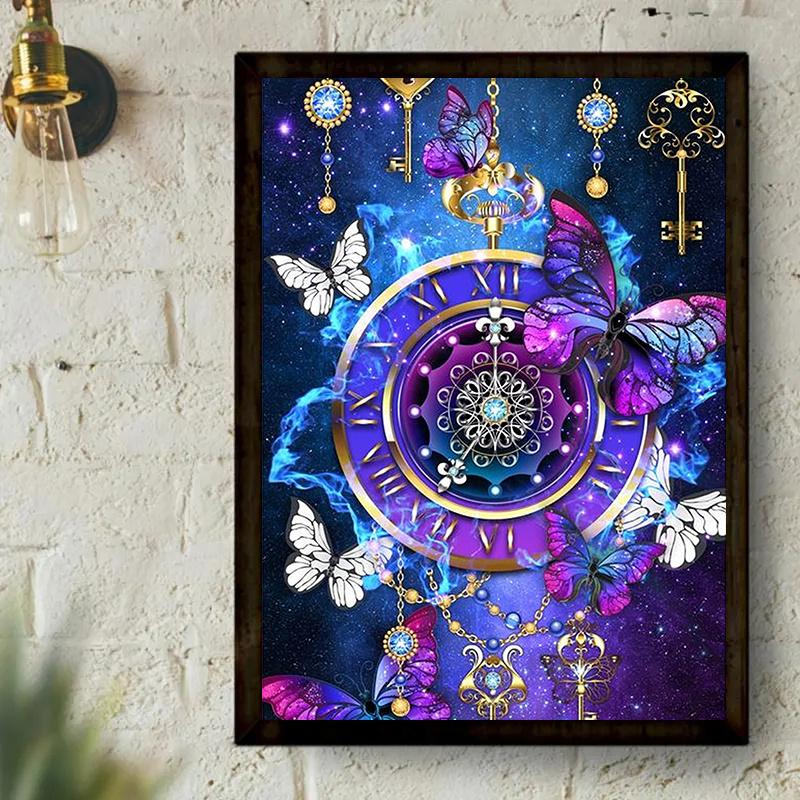 5D DIY Diamond Painting Dolphins and Wind Chimes Diamond Embroidery Cross Stitch Kit Full Rhinestone Mosaic Home Decor Gift