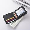 Ultra-Thin Mini Short Wallet for Men with ID Card Bank Card Slot And Po Window Business Casual Wallet for Young Men