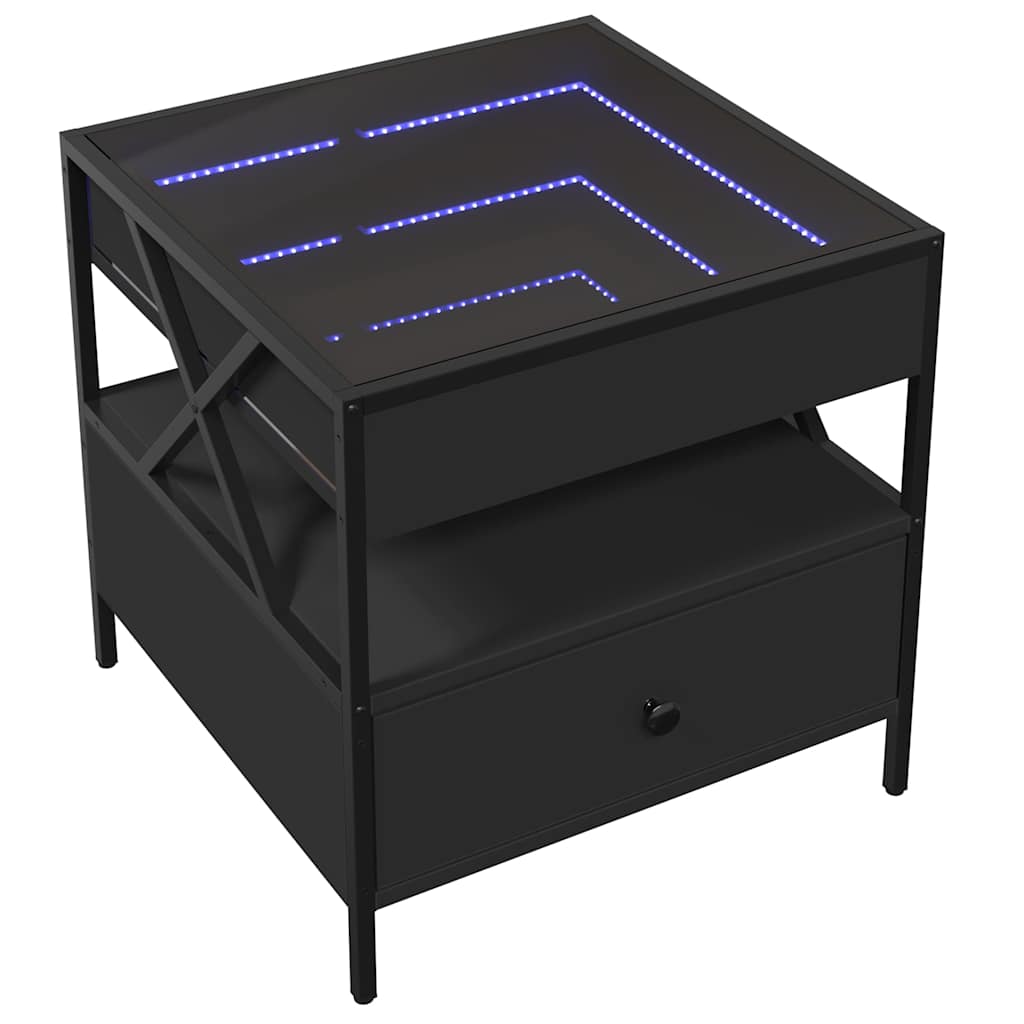 Stolik Kawowy Z Led Infinity, Czarny, 50X50X51 Cm