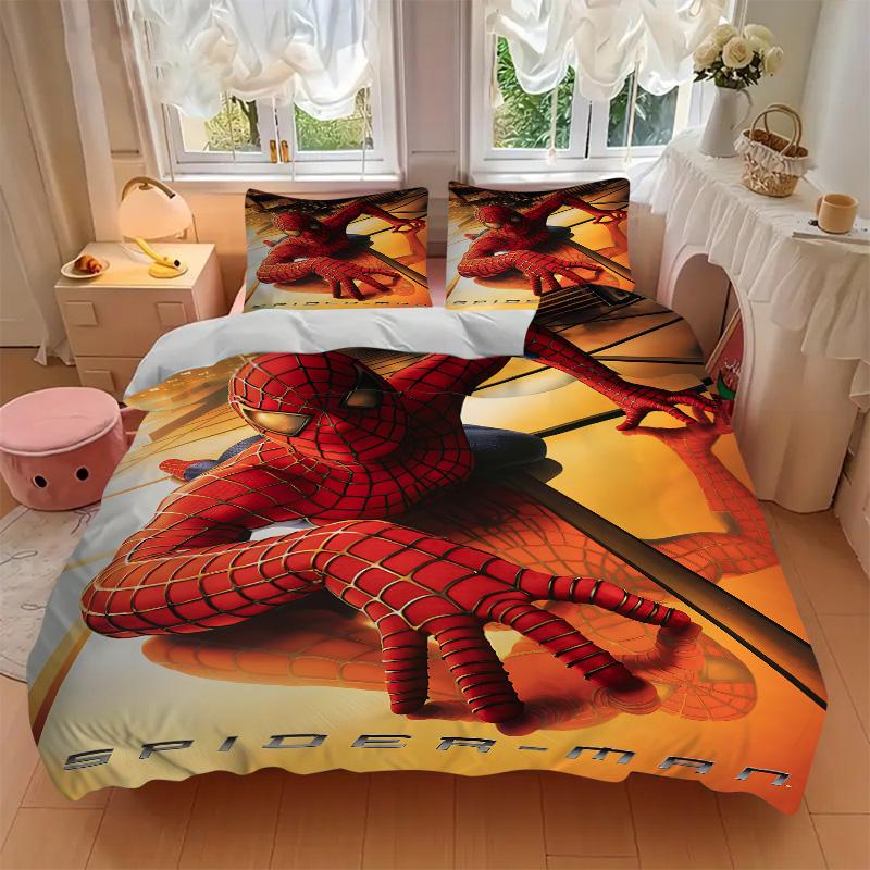 Spiderman Hero Print 3Pcs Bedding Setduvet Cover With 2 Bedropillowcase Home Birthday Gift