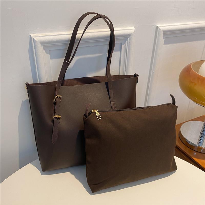 Women Large Tote Bag With Pu Material For Street Style Casual Day Out
