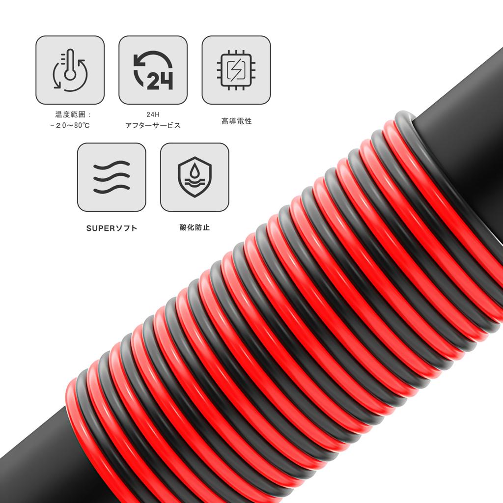 HaerknCbl 22AWG/0.3Sq Electrical Wire Cable, Parallel Wire 2 x 30M (30M Black + 30M Red), Flexible Parallel PVC Wiring Cord, Tin-Plated Extension Cabl