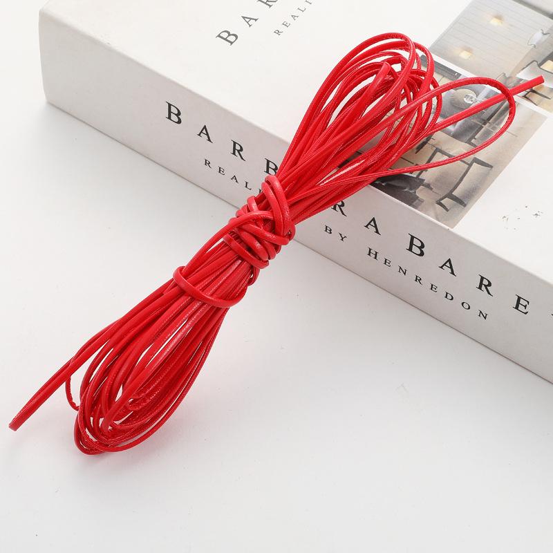 2mm Hand Diy Woven Flat Pu Leather String Material for Jewelry Necklace Making