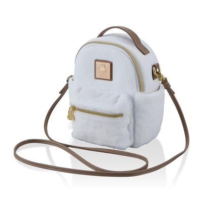 Sifre Miffy Fur Backpack Mini Shoulder White Fur Bag, Women's, B305,