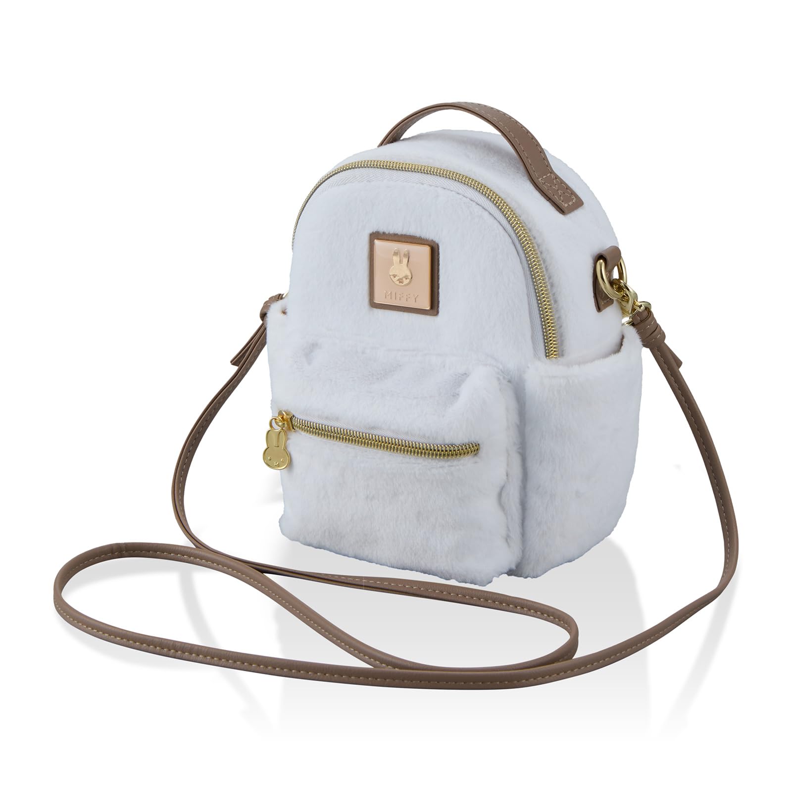 

Рюкзак из искусственного меха Miffy Mini через плечо, белая меховая сумка, женская, B305,