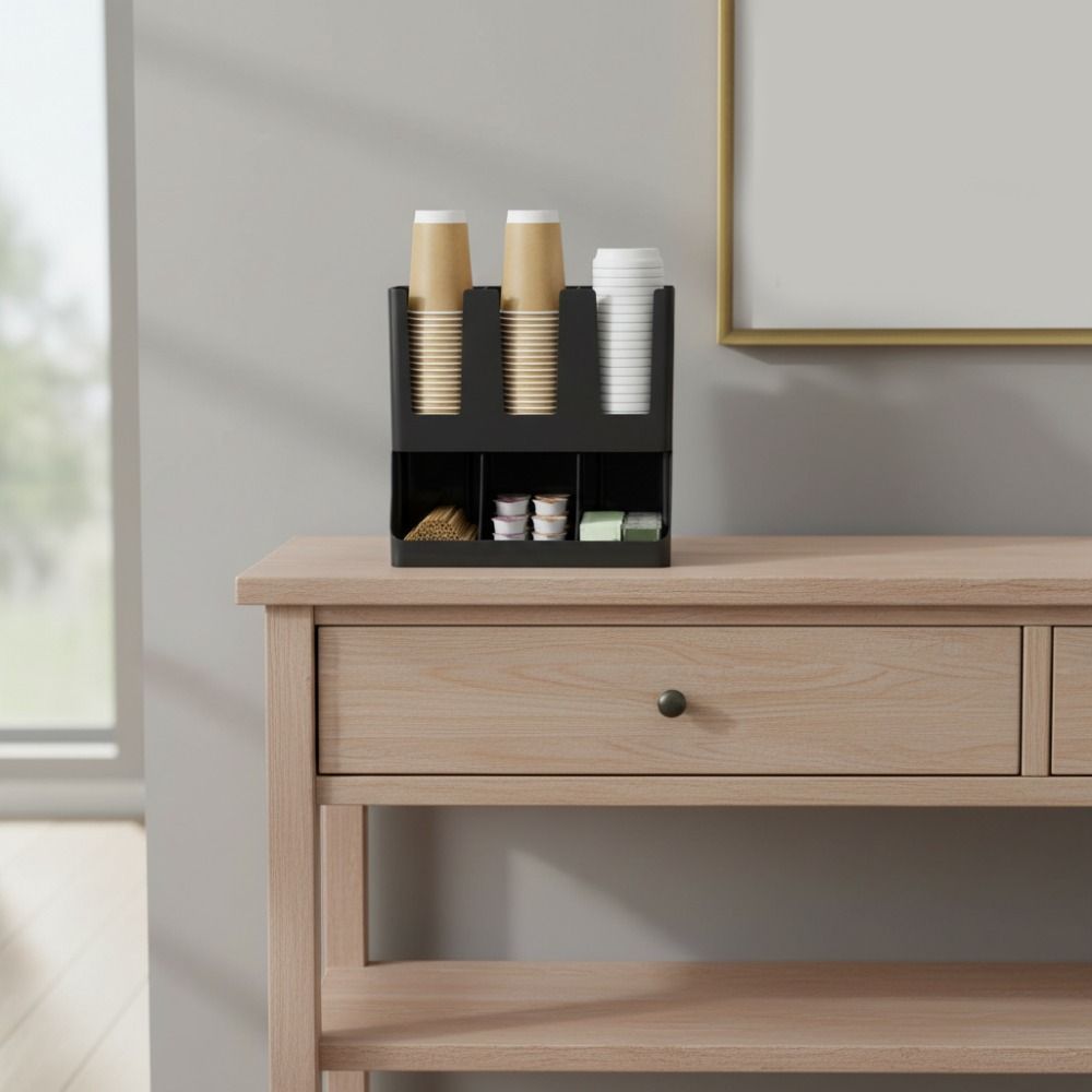 Plastic Paper Cup Storage Rack Wall Mounted Paper Cup Dispenser Straw Organizer  Office