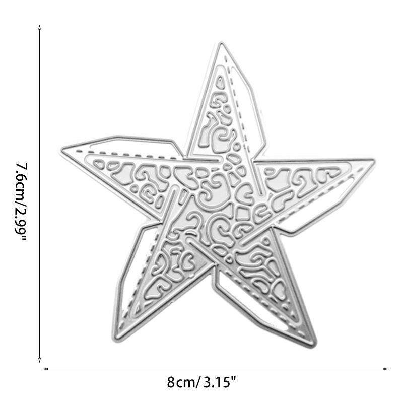Metal 3D Star Shape Cutting Dies DIY Embossing Script Die Stencils Carbon Steel Die-Cut for Scrapbook Card Album Making