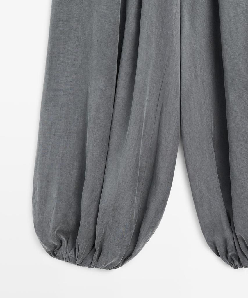 Masimodutti Linen Blend Pleated Balloon Pants
