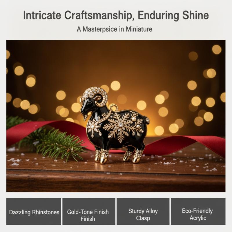 Christmas Tree Hanging Ornament Chinese Zodiac Goat Acrylic Pendant for Home Winter Holiday New Year Party Decor Gift