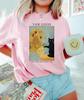Van Gogh Sunflower Black Cat Print Tee Vintage Aesthetic Art Graphic Short Sleeve Casual Tops For Funny Art Lovers Unisex