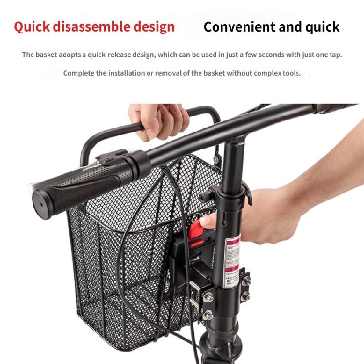Bicycles Metal Basket Folding Bike Front Storage Basket Detachable Cycling Wire Basket for Electric Bike Kid Bike