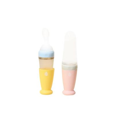 Living Creator Yonom Yonom Baby Food Spoon, Yellow, Pink, 2 Pieces