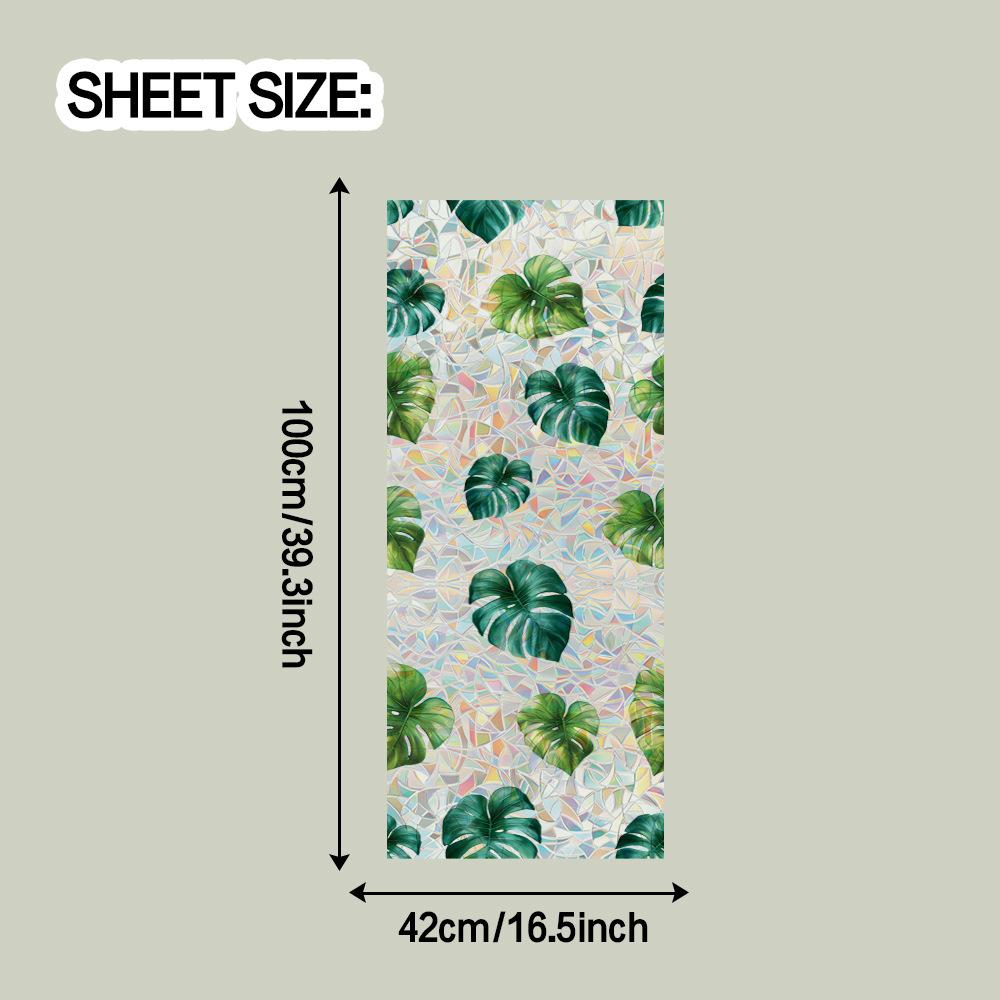

Яркий тропический лист монстеры Домашний декор Наклейка на окно 42*100cm