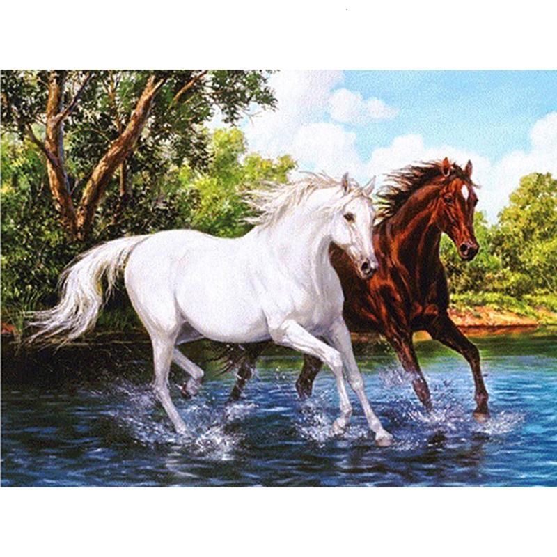 Pferd DIY 5D Diamant Malerei Kreuzstich Tiere Diamant Stickerei voller runder Bohrer Strass Mosaik Home Decor Geschenk