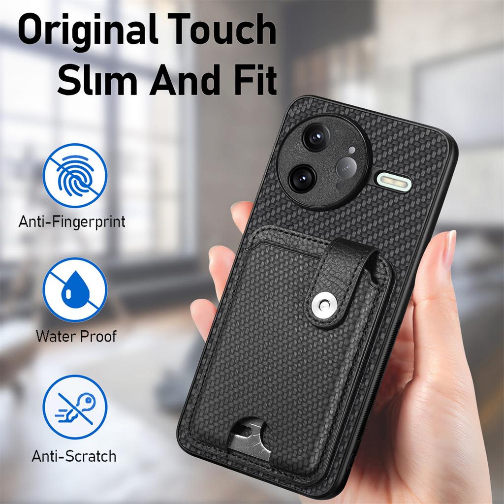 Für Xiaomi Poco F7 Ultra 5G/Xiaomi Redmi K80 Pro 5G Hülle Kartenfächer Ständer Handy-Rückseite mit Kartenwerkzeug