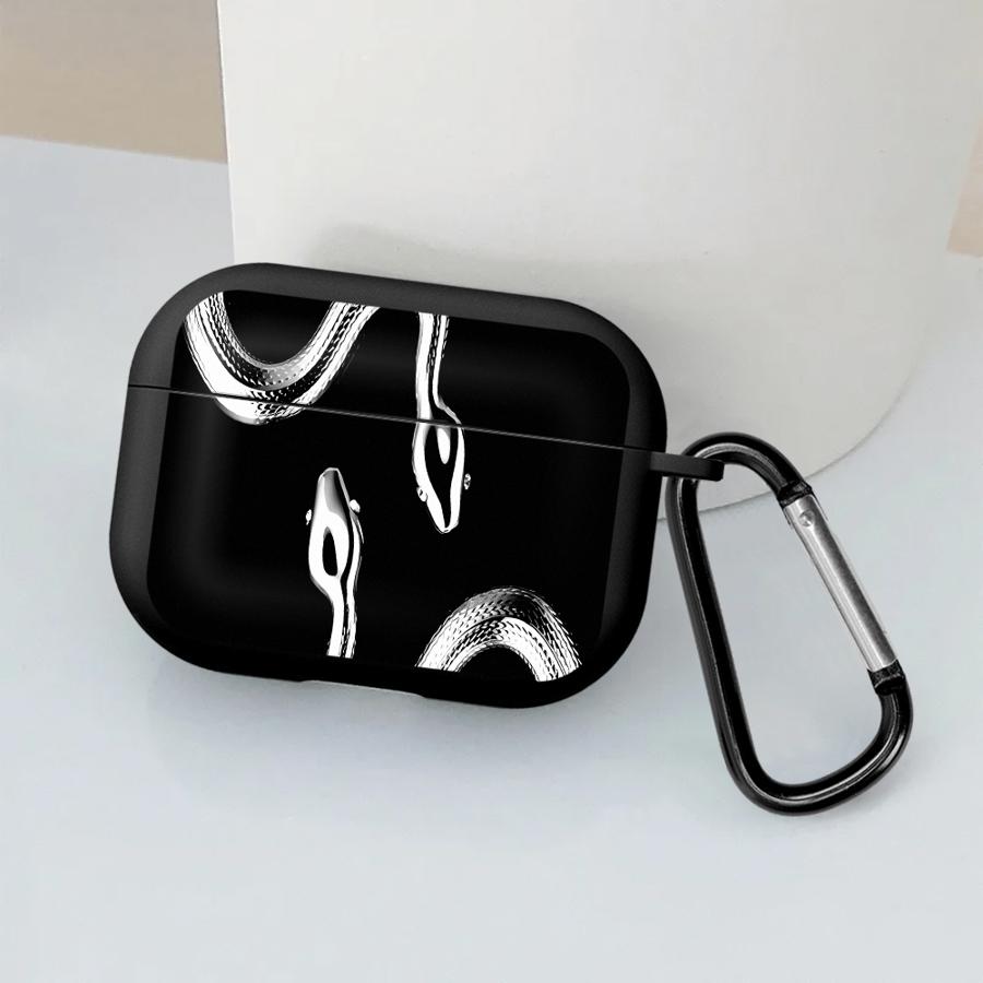 Black Gold Snake Case For Airpods 2 1 3 Pro3 Pro 4 Pro2 Earphone Cases Cover