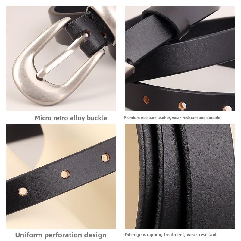 Mary Belt - Premium Vintage Copper Buckle, Versatile Jeans Belt
