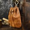 Wallet Leather Coin Purse Vintage Drawstring Mini Key Bag Earphone Storage Bag Coin Purse for Men Women.