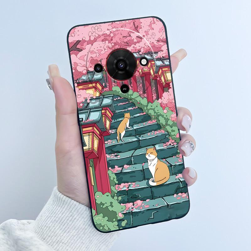 Cute Cartoon Case For ZTE Blade A76 5G Z2469N Capa Funda Printing Shell Protective Cover Soft Silicone Black Casing Coque