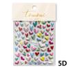 5D Love White English Letter Silver Jelly Nail Art Sticker Line Geometric Pattern Shape Romantic Delicate Manicure Decals