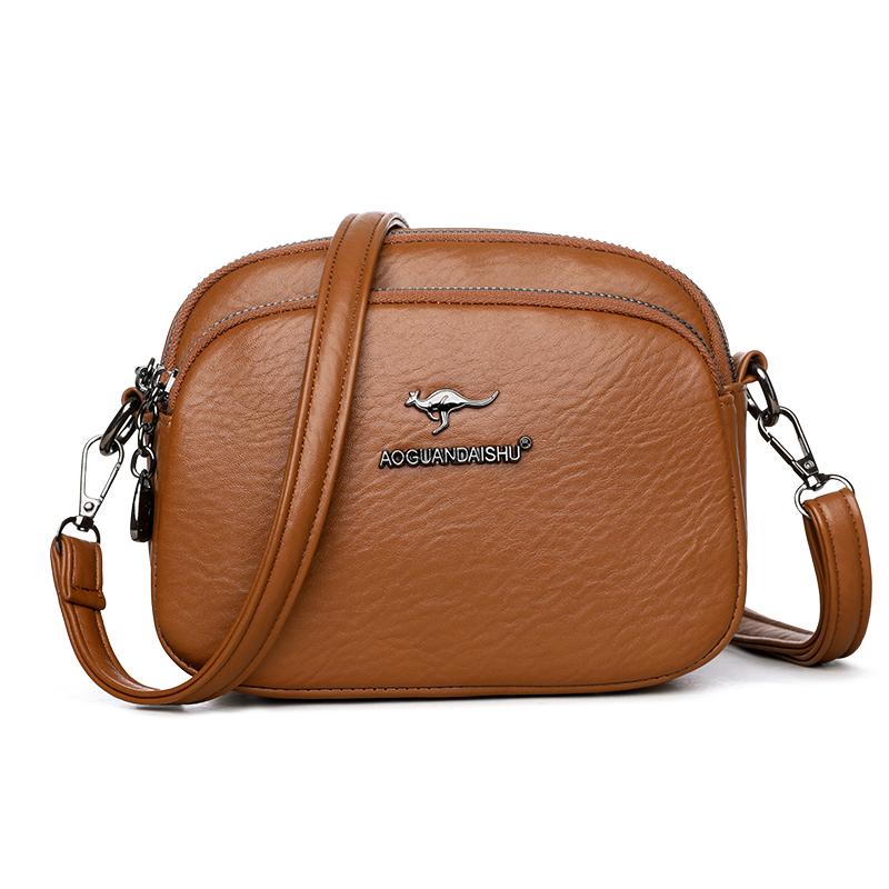 Vintage Simple Women Shoulder Bags Fashion Brand Small Handbag Crossbody Phone Purse Pack Solid Color PU Leather Messenger Bags