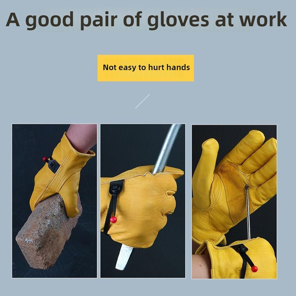 With Adjustable Wrist Rope Outdoor Work Gloves Heat Resistant Labor Gloves  Safety Supplies